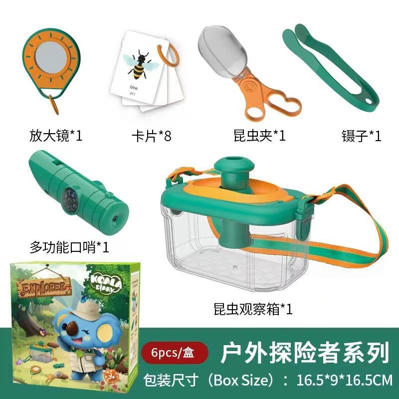 Children's outdoor adventure insect observation box parent-child interactive camping set play house toys holiday gifts wholesale