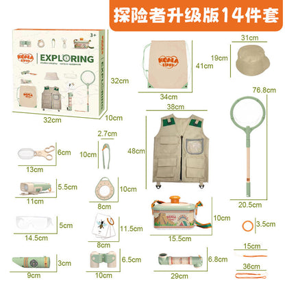 Children's outdoor adventure insect observation box parent-child interactive camping set play house toys holiday gifts wholesale